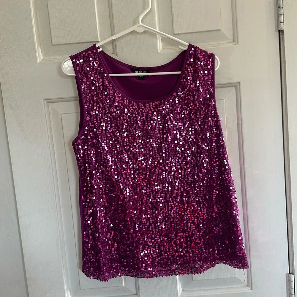 George Purple Sparkle Tank Size Large